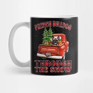 Christmas French Bulldog Through The Snow Dog Santa Truck Tree Mug